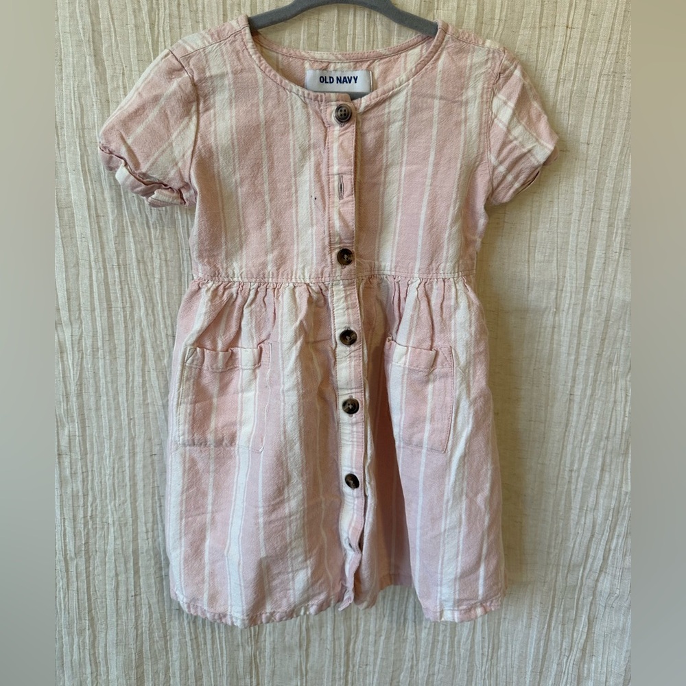 Old Navy Kids Dress in Pink and White Stripes
